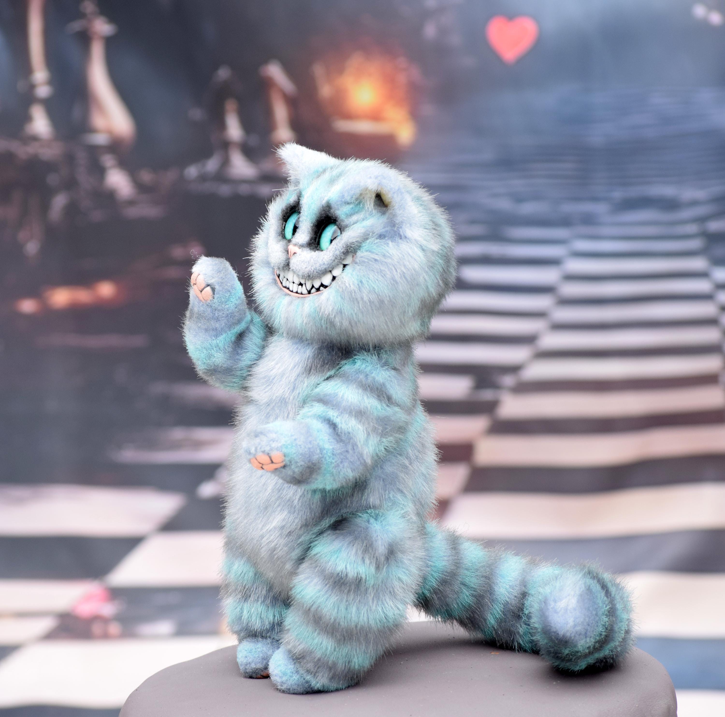 Handmade Cheshire Cat Art Doll – Wonderland Fantasy Decor - Etsy
