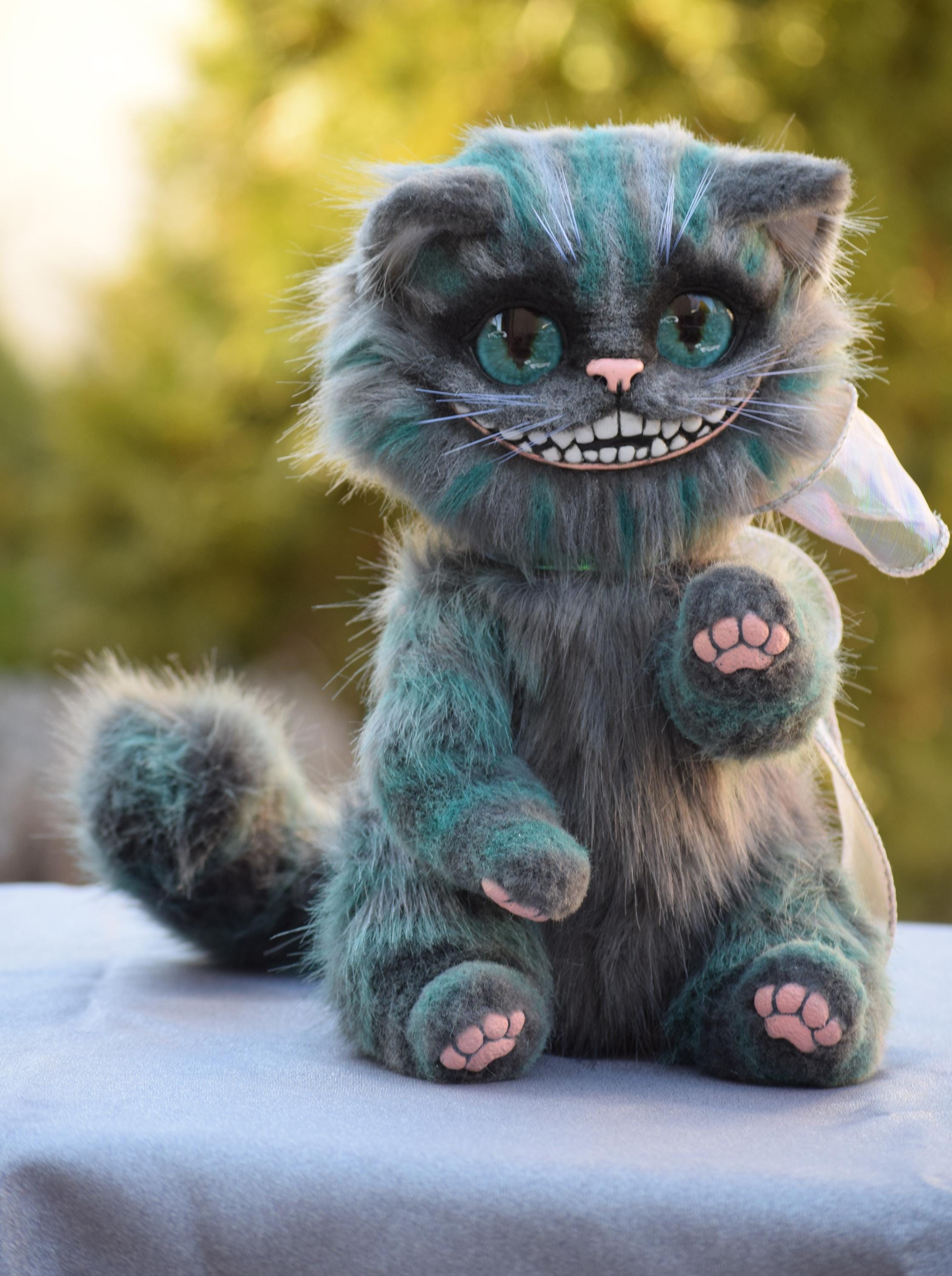 チェシャ猫のふわふわリアルなおもちゃペットOOAK - Etsy 日本