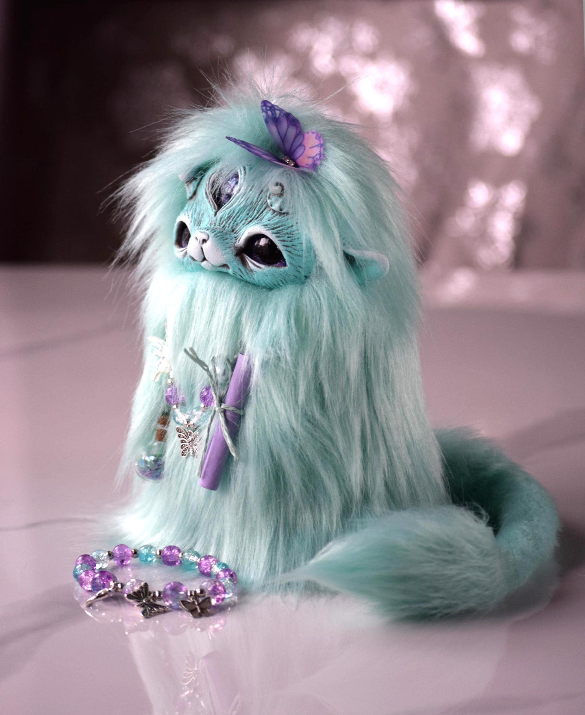 ファンタジー生物ドールFurry Doll ハンドメイド Handmade Faux Fur Fantasy Creature: Magical Home Decor - Etsy