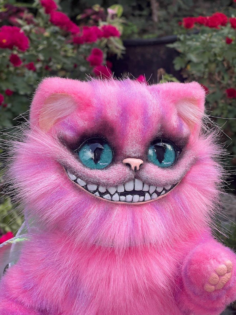 チェシャ猫のふわふわリアルなおもちゃ ピンク - Etsy 日本