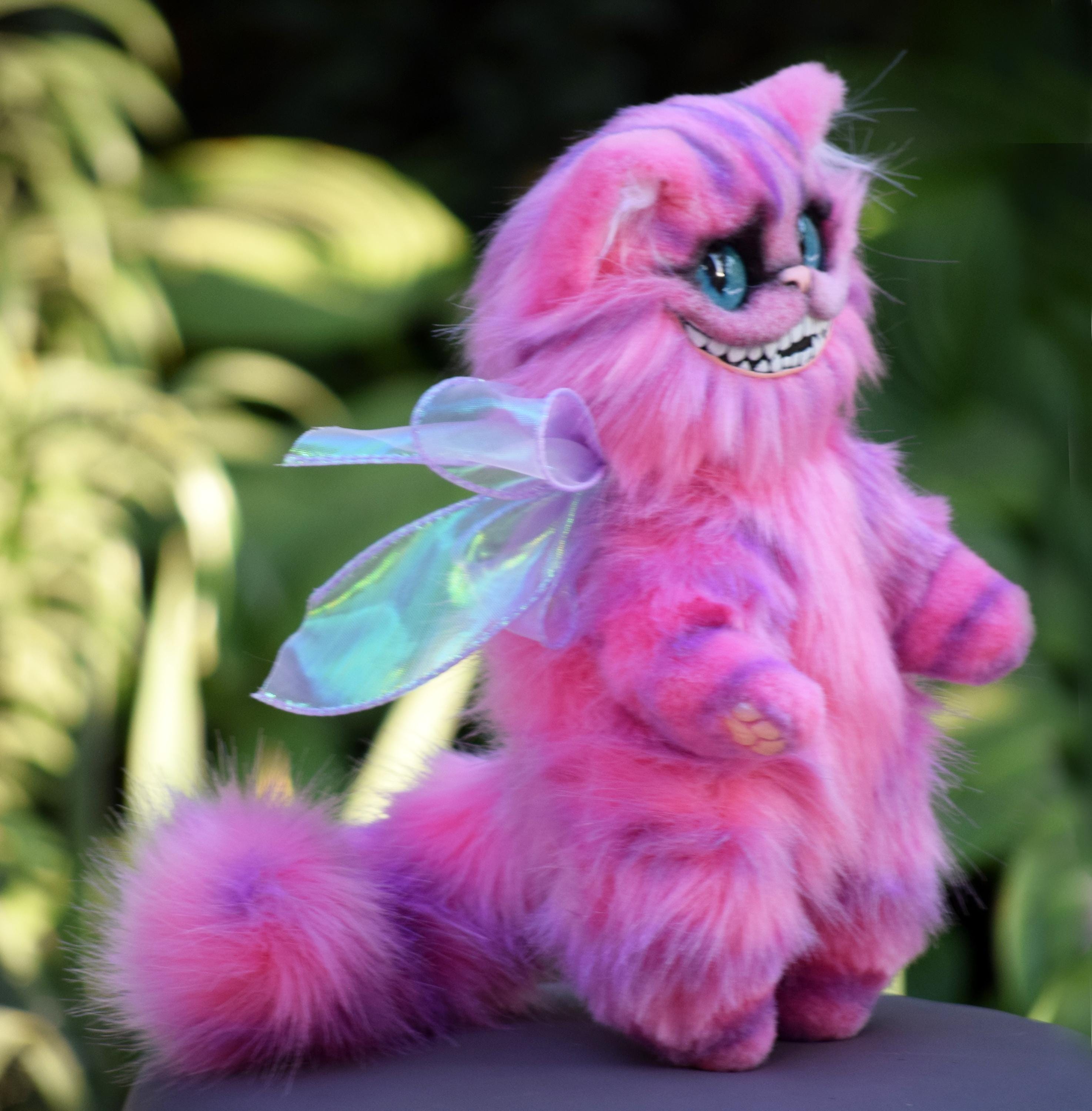 チェシャ猫のふわふわリアルなおもちゃ ピンク - Etsy 日本