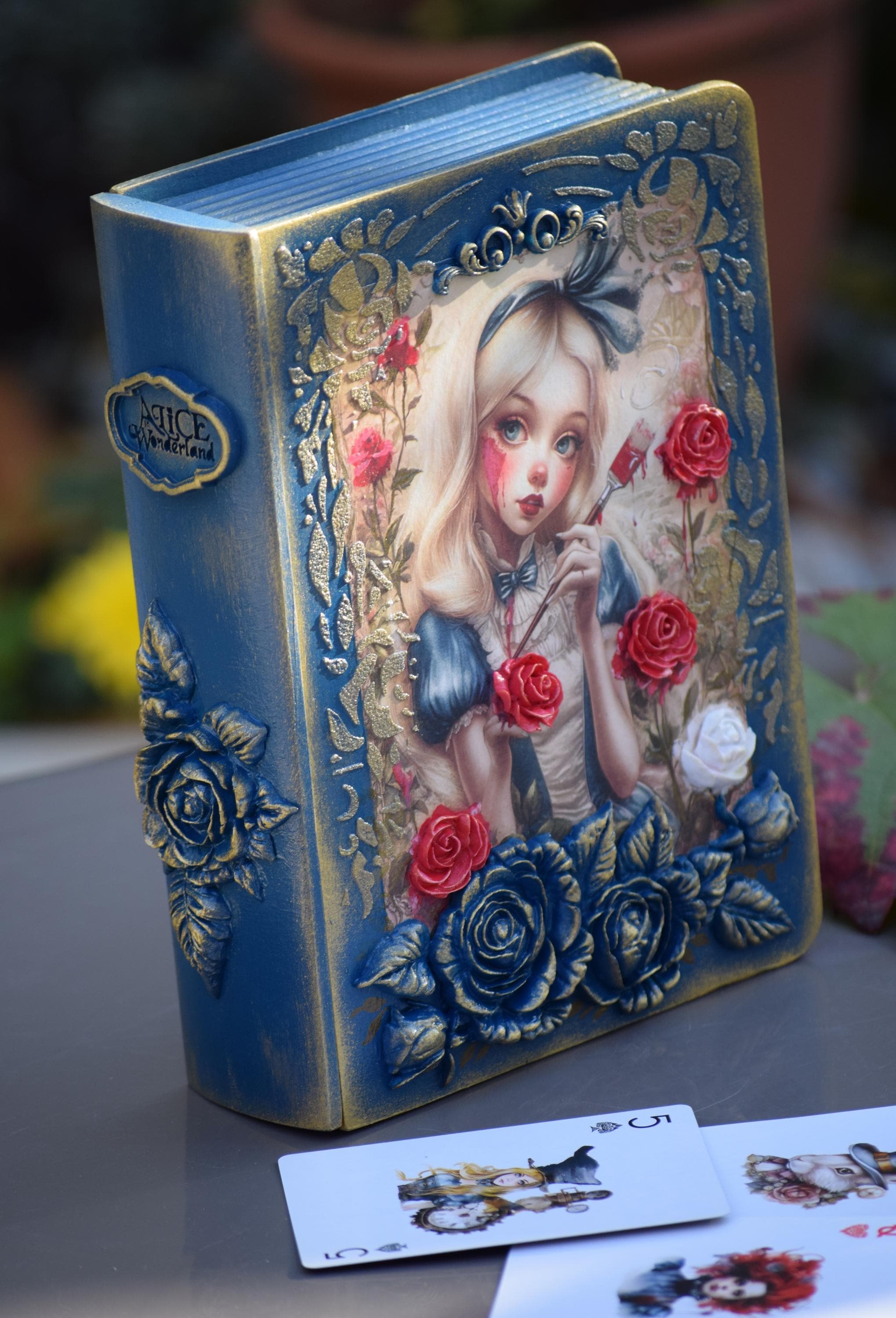 Book Box Alice in Wonderland Gift Storage Box Casket - Etsy