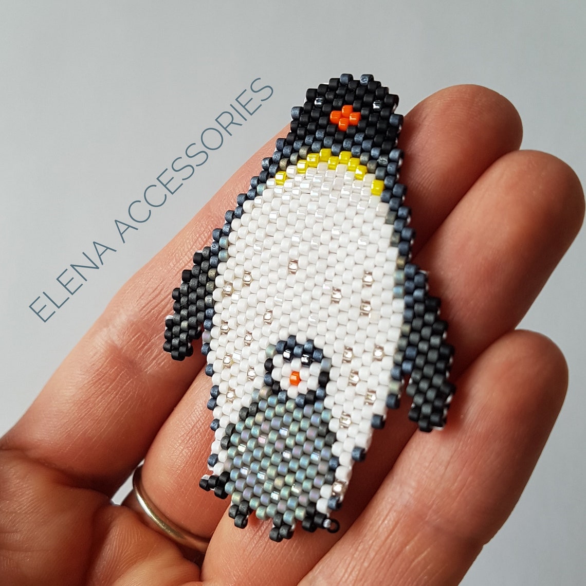 Penguins Brick Stitch Peyote Brooch Necklace PDF Pattern Etsy