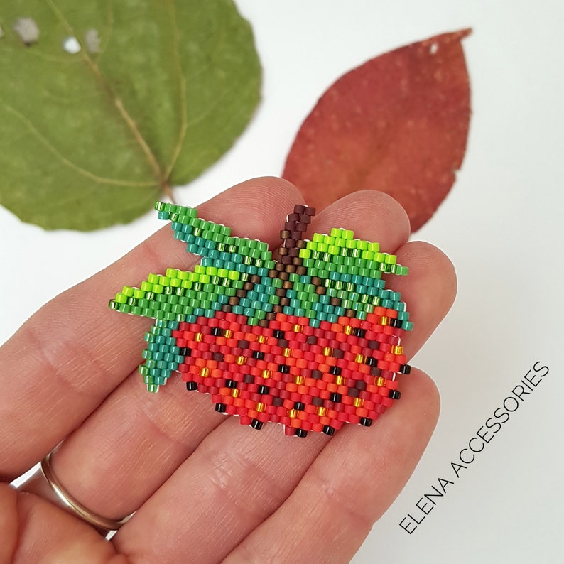 Ashberry beaded brooch PDF pattern for miyuki delika & toho | Etsy