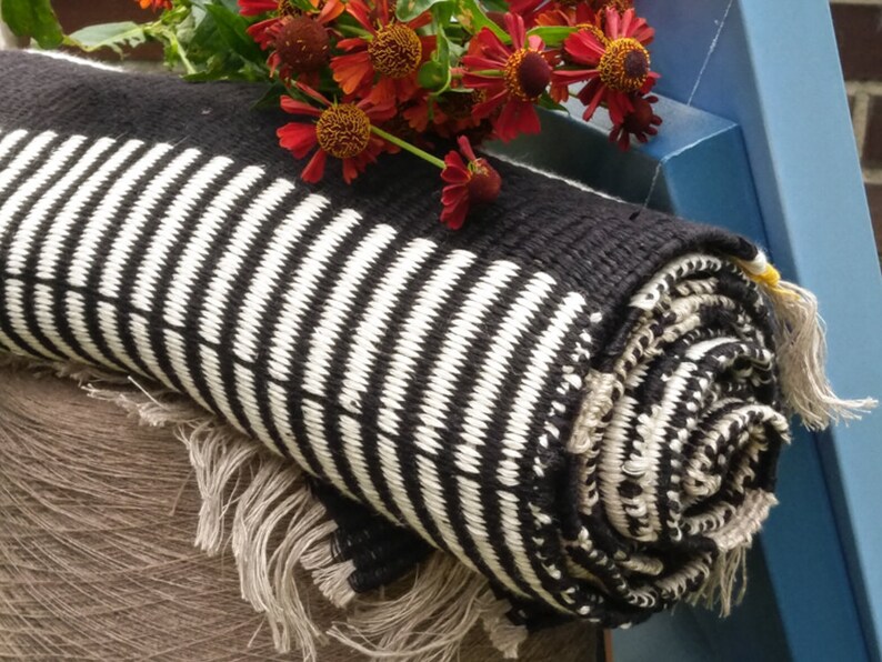Schwarz Weiss Und Grau Zeitgenossische Teppich Modernen Etsy