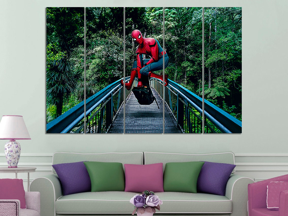 Spiderman canvas Spiderman wall art Spiderman wall decor Etsy