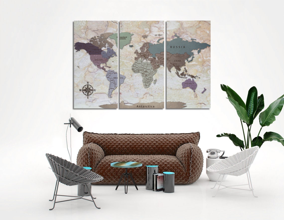 World Maps World Maps Canvas World Maps Wall Art World Maps - Etsy