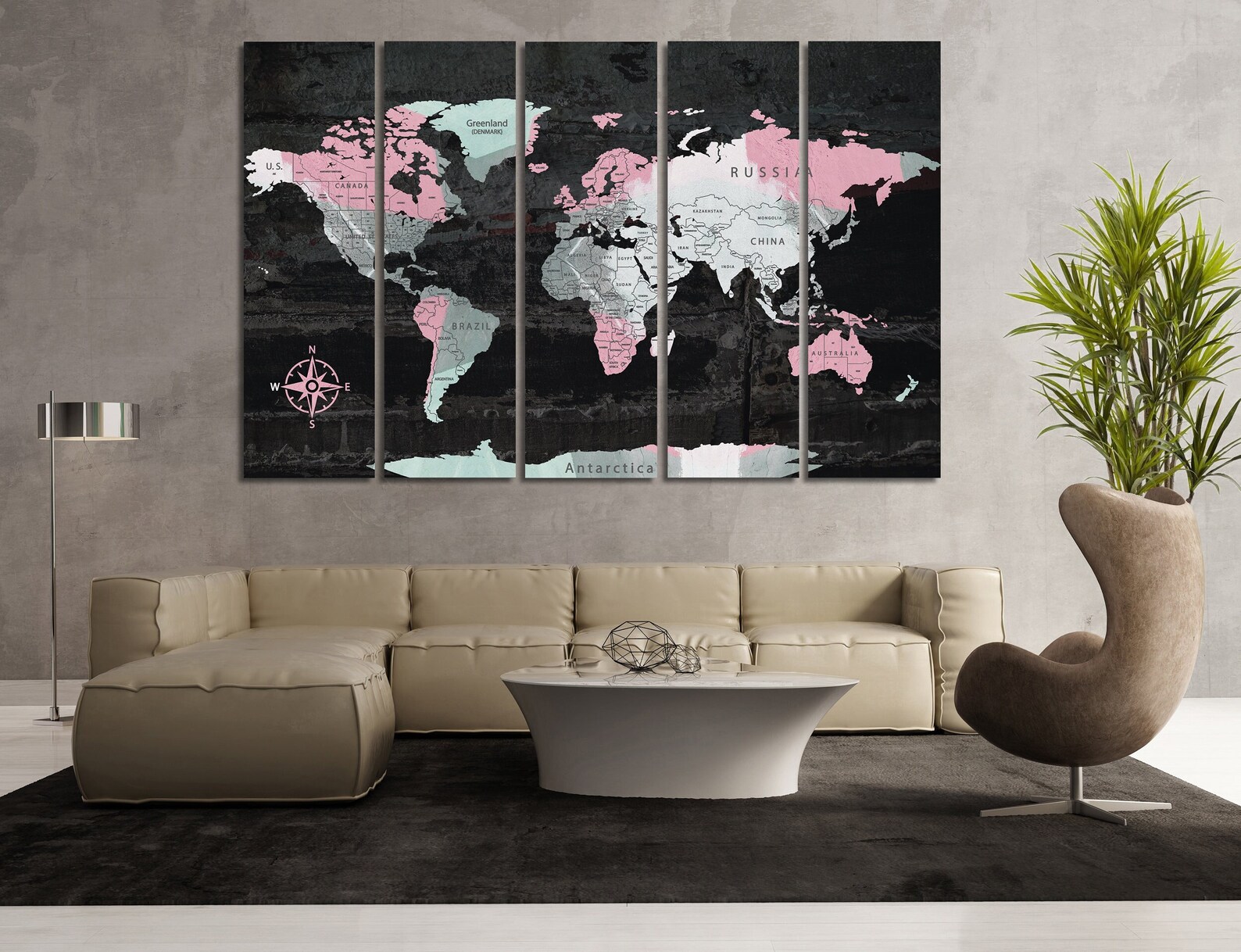 World Maps World Maps Canvas World Maps Wall Art World Maps - Etsy Canada