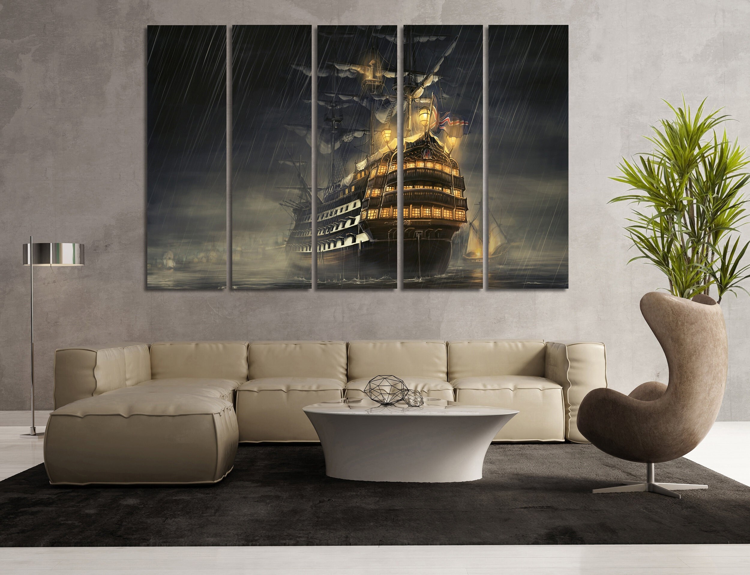 Pirates' Ship Canvas Steampunk Ship Print Steampunk Wall Decor ...