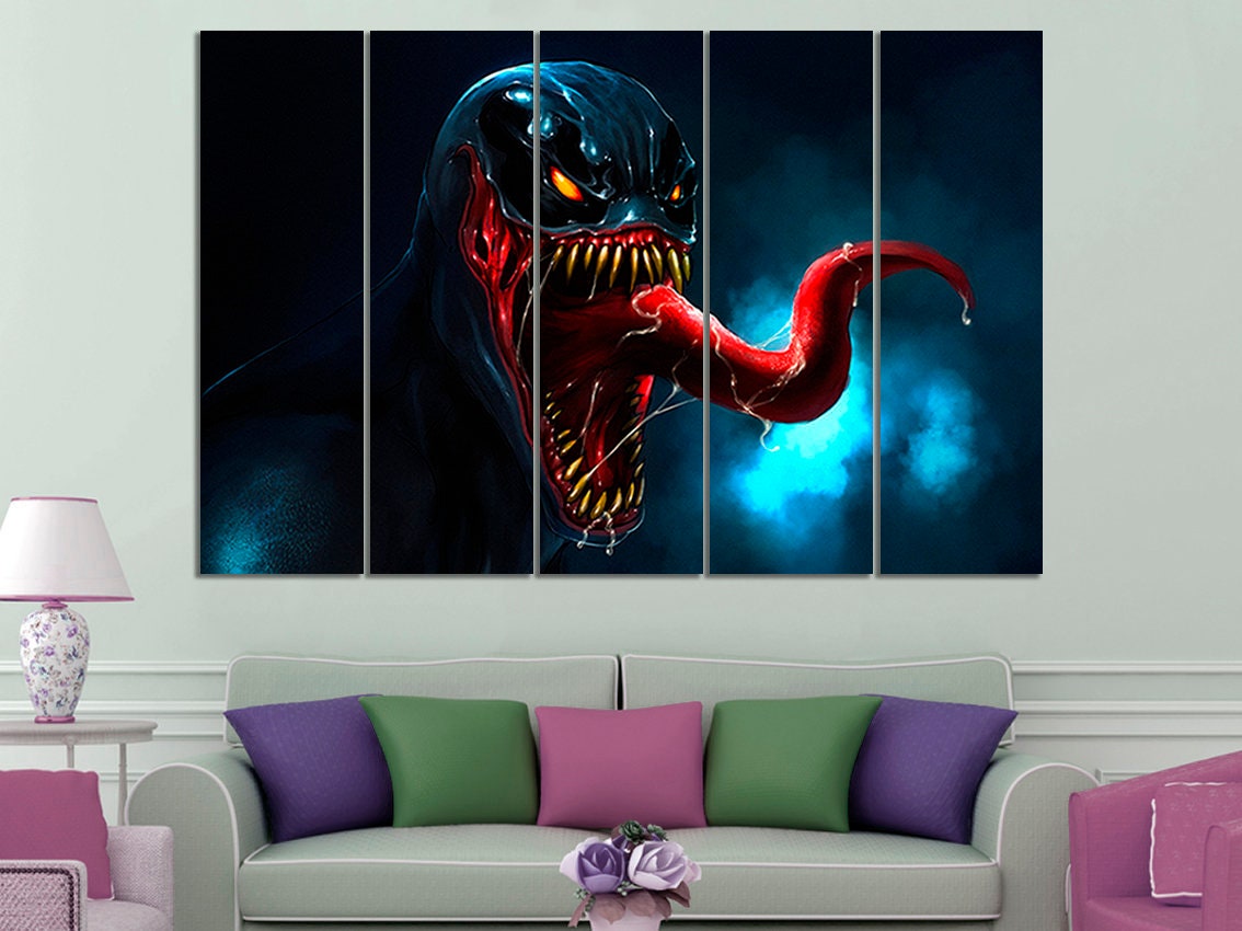 Venom venom canvas venom canvas art venom wall art venom wall decor superhero wall art venom print venom photo kids room kids room wall art