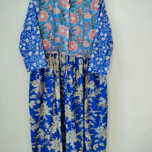 Patchwork Indian Cotton Midi Dress, Block Print Bohemian Summer Dress image 2