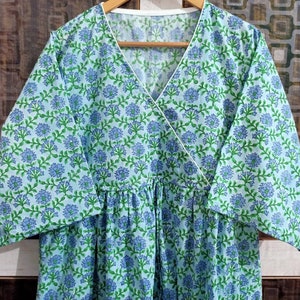 Blouson Kleid Indisches Baumwollkleid Flapperkleid Schlupfkleid Kaftan Kleid Maxi Body Coverups Kleid Tankkleid Blumenkleid Indische Tunika