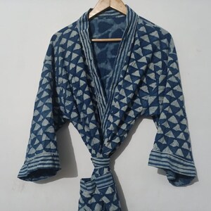 Patchwork Beautiful Best Selling Handblock Floral Printed Handmade Cotton Bathrobe Japanese Kimono Robe Long Beach Wear Kimono Night Costume