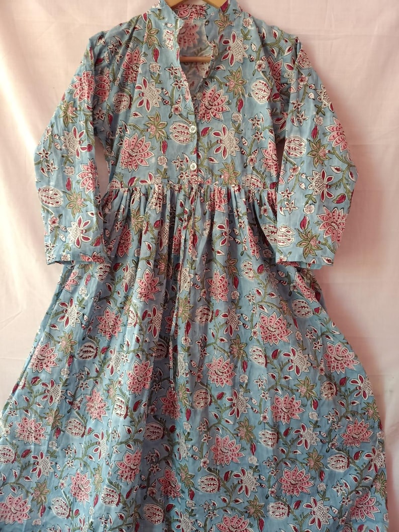 Summer Dress,Pocket Dress,Gift For Her, Indian Cotton Dress,Long Dress,Dress For Women,Block Print Dress,Cotton Dress image 4