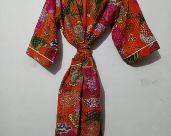 Kantha Kimono,Kantha Jacket,indian Kimono Robes Kimono Cardigan Winter Cotton Jacket Winter Kimono Cardigan Boho Winter Dress Robe For Women