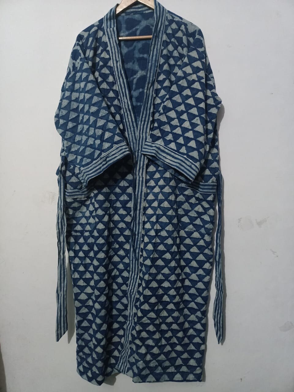 Blue Kimono Robe Indian Cotton Robe Bridal Robes Maternity Dress Kimono ...