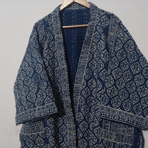 Kantha Jacket,Kantha Kimono,Cotton Kantha Quilt,Kimono Robe,Night Costume,Delivery Gown,Kimono Cardigan,Japanese kimono,Unisex Kantha Robe