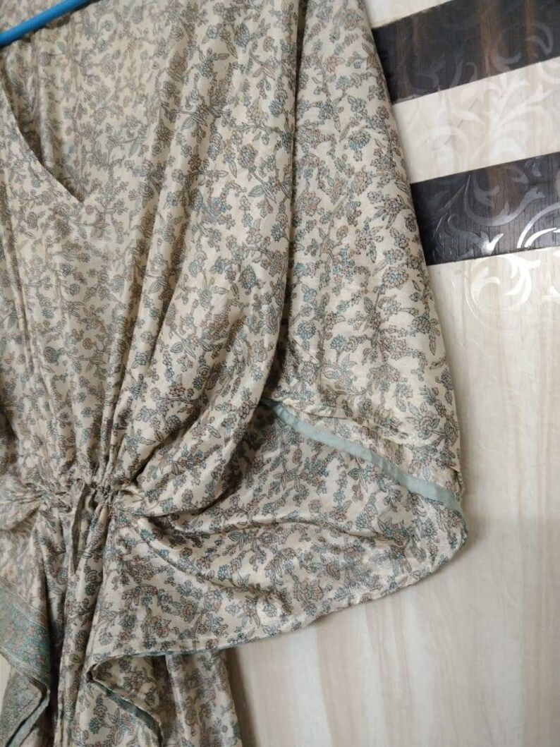 Silk Kaftan Dress Indian Caftan Body Coverups Light Weight Silk Bohemian Kaftan Dress