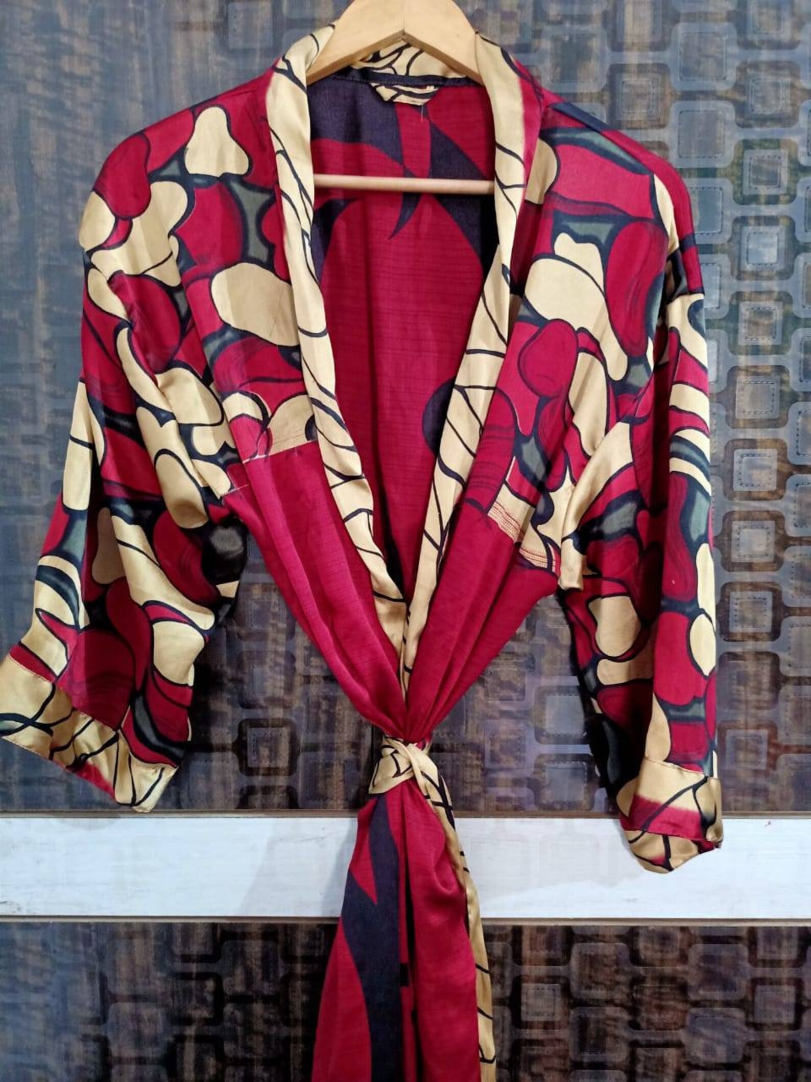 Seda Kimono Robe Indio Kimono Robe Kimono Cardigan Robe Para Etsy