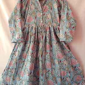 Summer Dress,Pocket Dress,Gift For Her, Indian Cotton Dress,Long Dress,Dress For Women,Block Print Dress,Cotton Dress image 2