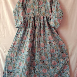 Summer Dress,Pocket Dress,Gift For Her, Indian Cotton Dress,Long Dress,Dress For Women,Block Print Dress,Cotton Dress image 5