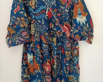 Summer Cotton Dress,Block Print Dress,Indian Print Dress,Cotton Dress,Women's Dress