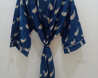 Kantha Work Kimono,Cardigan,Beach Wear Cotton Robe,Floral Kimono Japanese Robes Unisex Indian Cotton Robe Bridesmaid Robes Indian Kantha Rob