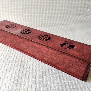 Wooden Chinese Wishing for Many Blessings Incense Stick Burner Box Laser Cut Home Decor