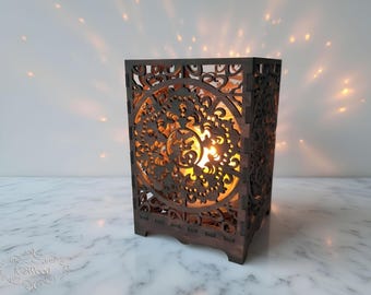 Wooden Chinese Style Tea Candle Holder for Comfort in Your Home