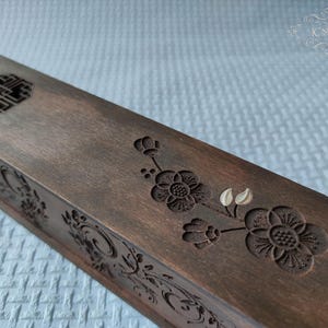 Laser Cut Wooden Incense Box with Sterling Silver Leaves