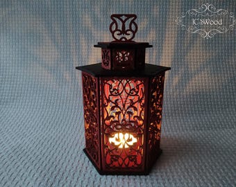 Wooden Candle Holder for Tea Candles Elegance Laser Cut Home Decor 2
