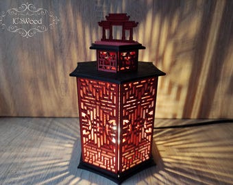 Wooden LED Lantern in Chinese Style Laser Cut Home Decor 2.1
