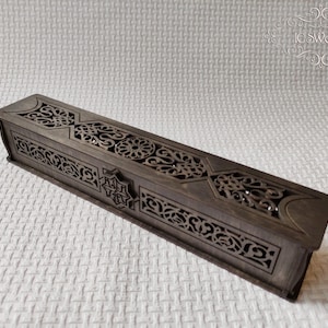 Wooden Arabic Ornament Incense Stick Burner Box Laser Cut Home Decor