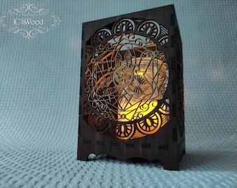 Wooden OM Mandala Tea Candle Holder Laser Cut Home Decor