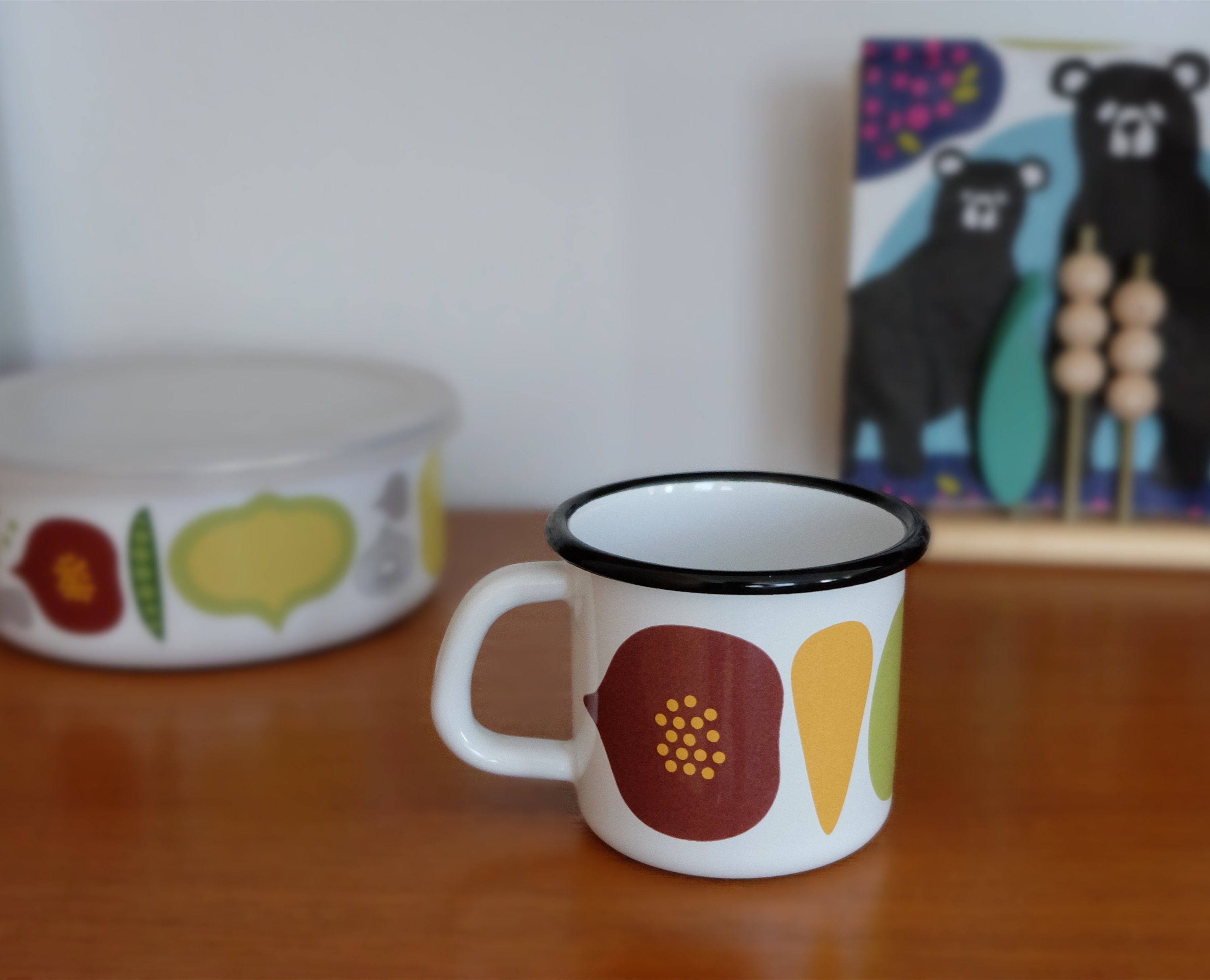 Hackman Summer Series Enamel Mug Arabia Finland Vegeta Enamel Mug
