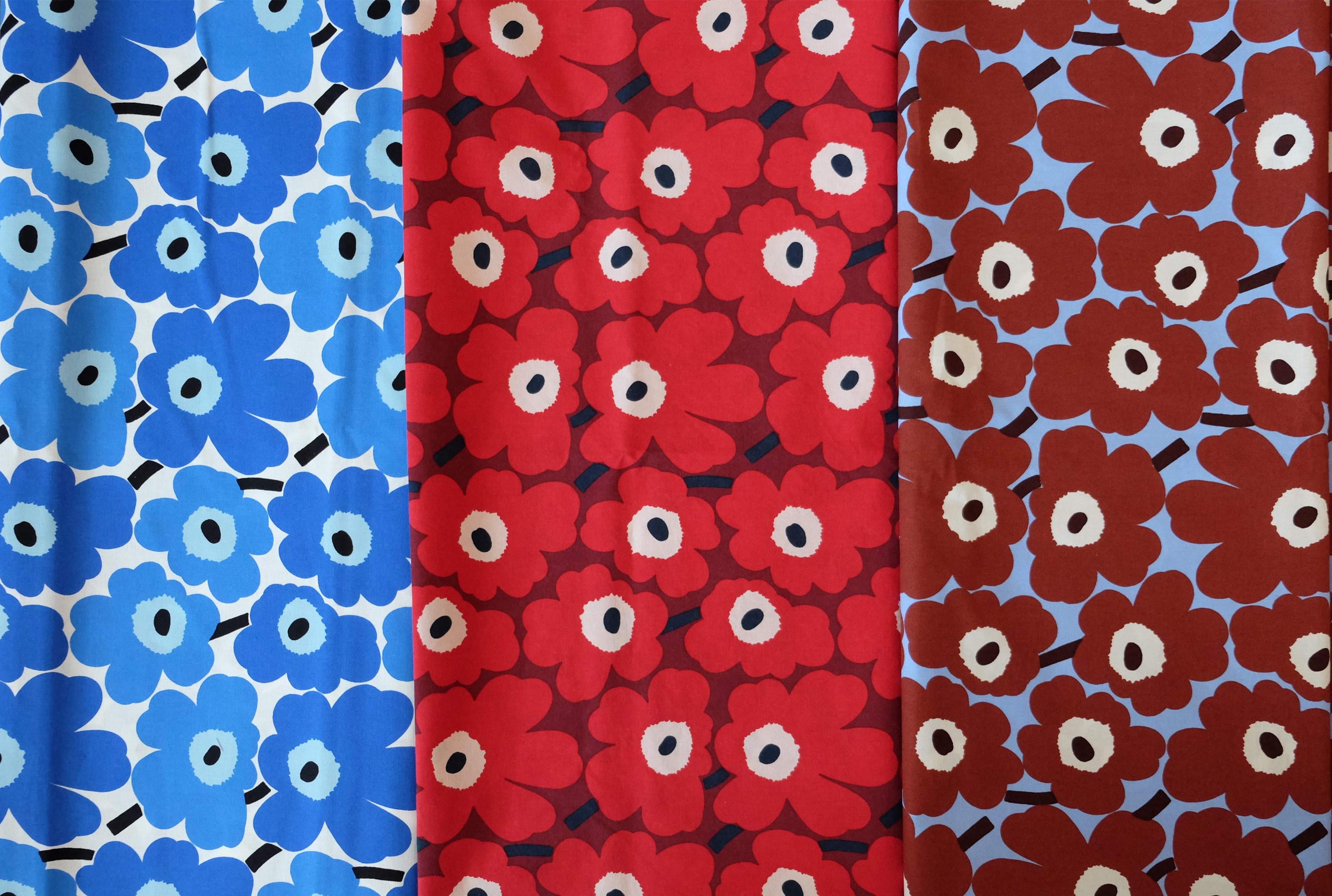 Marimekko Mini Unikko Poppy Cotton Fabric, Maija Isola 140x 46 Cm