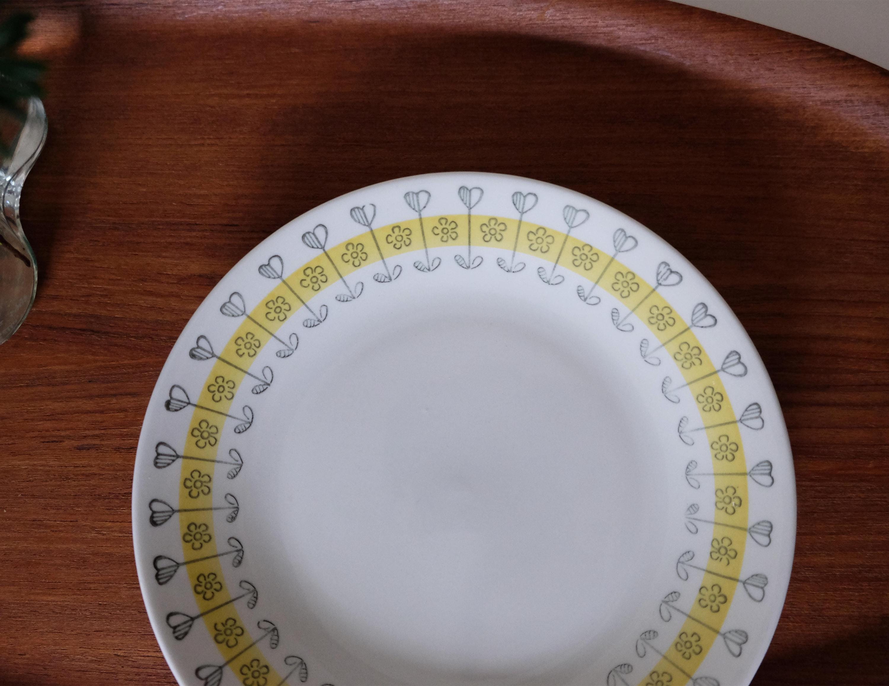 UPSALA-EKEBY GEFLE ヴィンテージ プレート Upsala-ekeby Gefle Hjärter Vintage Cake/ Side Plate, Serving Plate