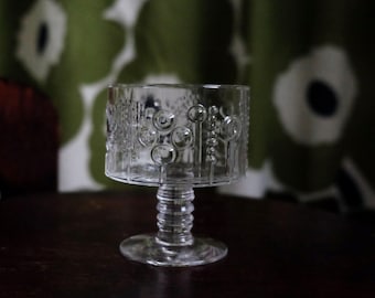 Copo Iittala Nuutajärvi Flora copo de vidro copo de água, tigela de sobremesa, copos vintage Oiva Toikka