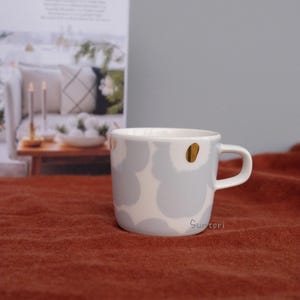 1 piece new unused Marimekko Unikko poppy mug, coffee cup, porcelain drinking mug 200 ML designed by Maija Isola