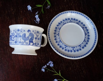 Very rare Arabia Finland Äidin cup mother's cup Arabia emalia vintage porcelain coffee cup/ tea cup set Raija Uosikkinen