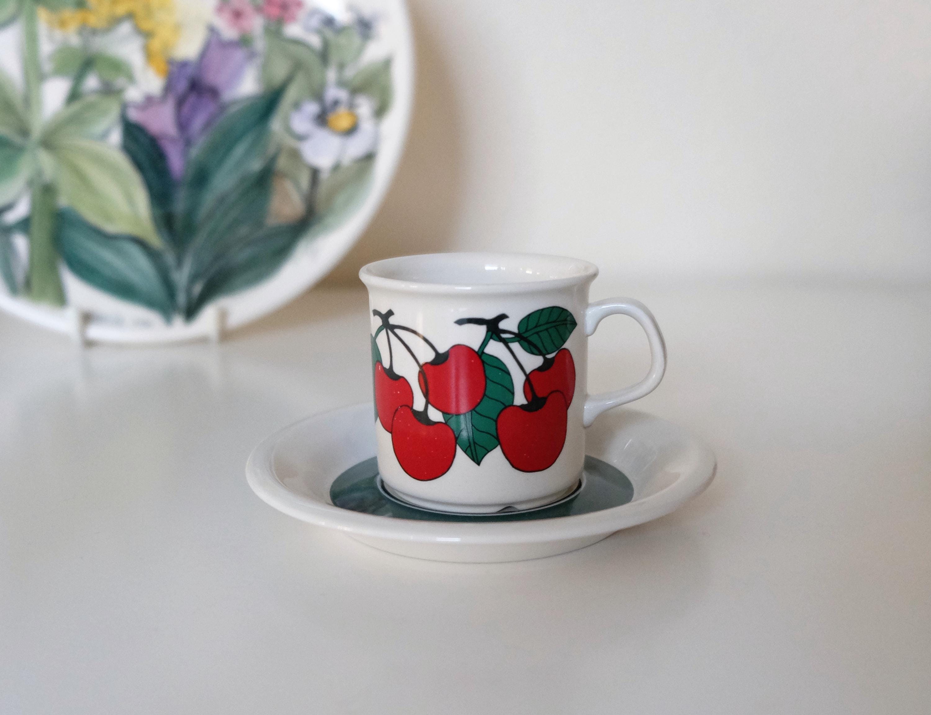 Arabia Finland Arabia Kirsikka (cherry) Vintage Mocha Cup, Coffee