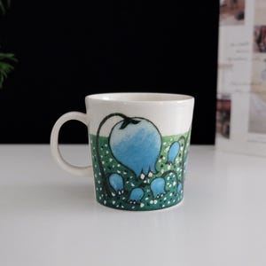 Arabia Finland Teema mug,Heljä Liukko Sundstöm, Midsummer bluebell drinking mug,300ML coffee mug. Made in Finland, Kaj Franck