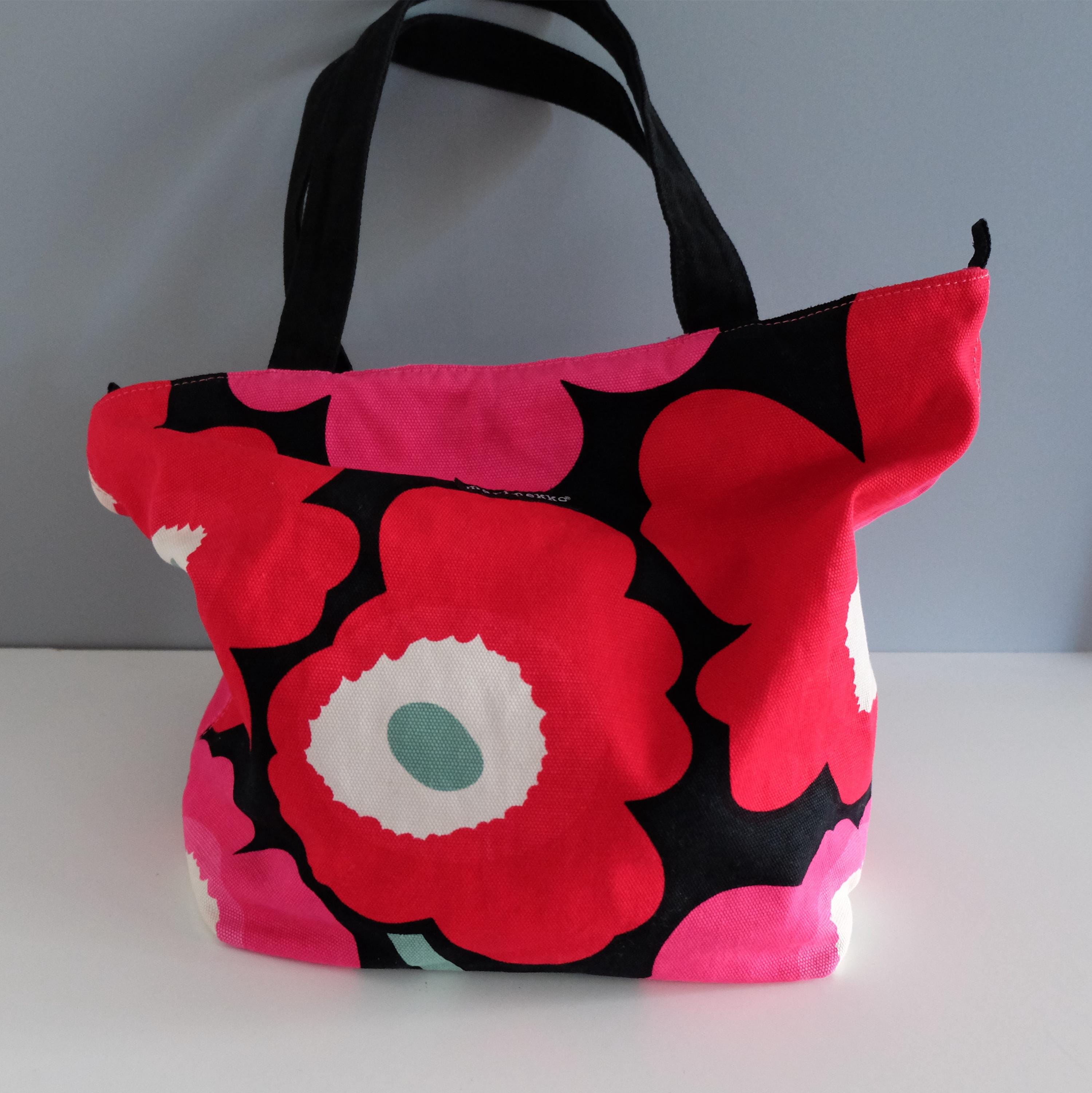 Borsa tote vintage Marimekko Avon Unikko poppy, borsa a tracolla