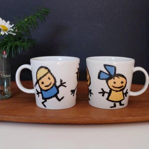 1 piece Arabia Finland Teema mug &quot;LAPSET ENSIN&quot; 7 children first drinking mug, tea mug 300ML, Made in Finland