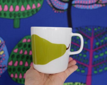 Marimekko Oiva päärynä green pear porcelain mug 400ML new unused