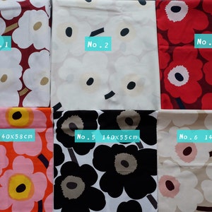 Marimekko Unikko poppy flower cotton fabric half yard/ 140x 46 cm, designed by Maija Isola, sewing fabric, tablecloth