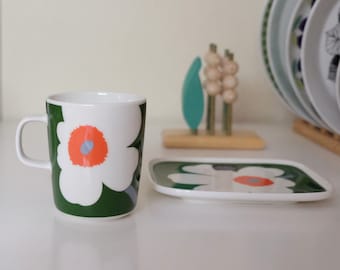 Marimekko Unikko 60th Anniversary Porcelain Mug 250ML and Plate