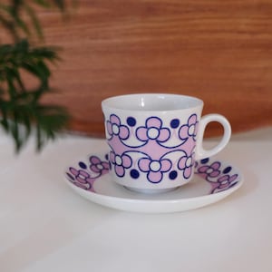 RARE finding Arabia Anna vintage coffee cup, teacup and saucer made in Finland vintage ceramics