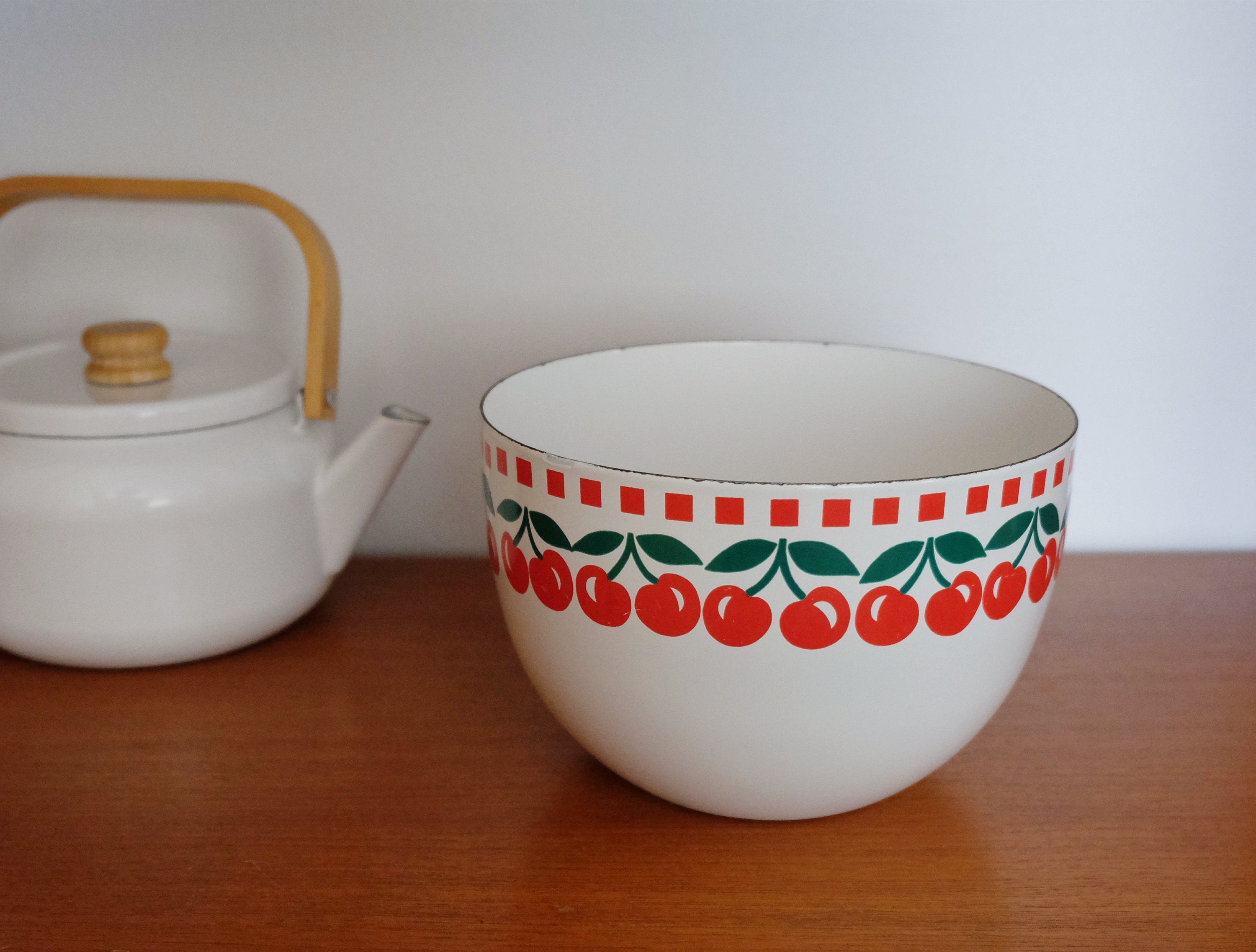 Vintage Kaj Franck Finel Arabia Enamelware Vegetable Fruit