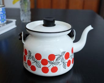 Coffee caddy  ビンテージ ケトル Vintage Brown Enamelware 